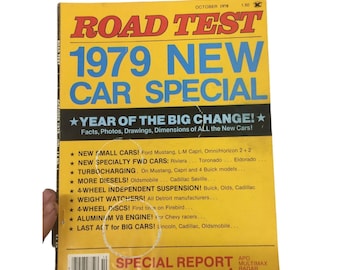 Prova su strada 1979 New Car Special Vintage Collectible Magazine - ottobre 1978