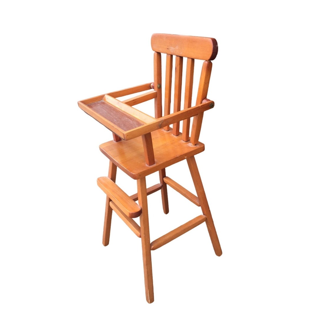 Wooden Doll High Chair about 27 Tall Old Fashioned Etsy
