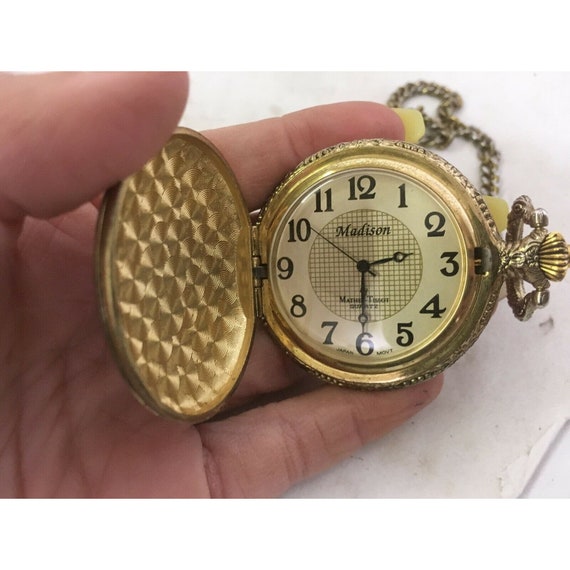 Vtg MADISON Matheytissot EAGLE Pocket Watch W/chain Japan Etsy