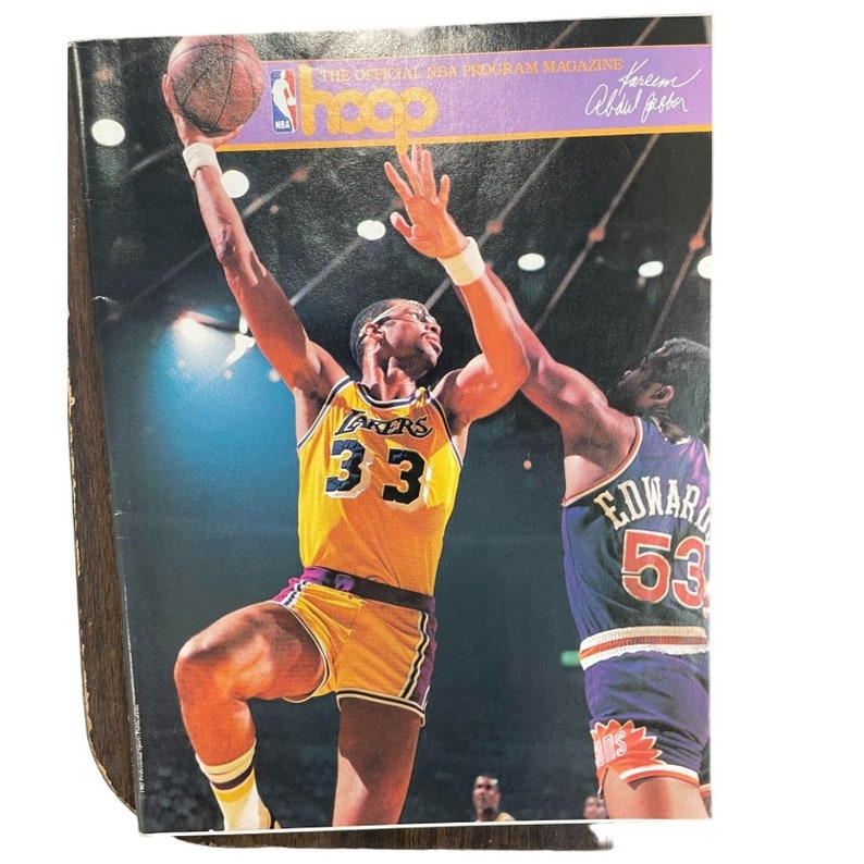 Vintage Hoop Basketball-Magazin Kareem Abdul Jabbar Los Angeles Lakers 33 Bild 1