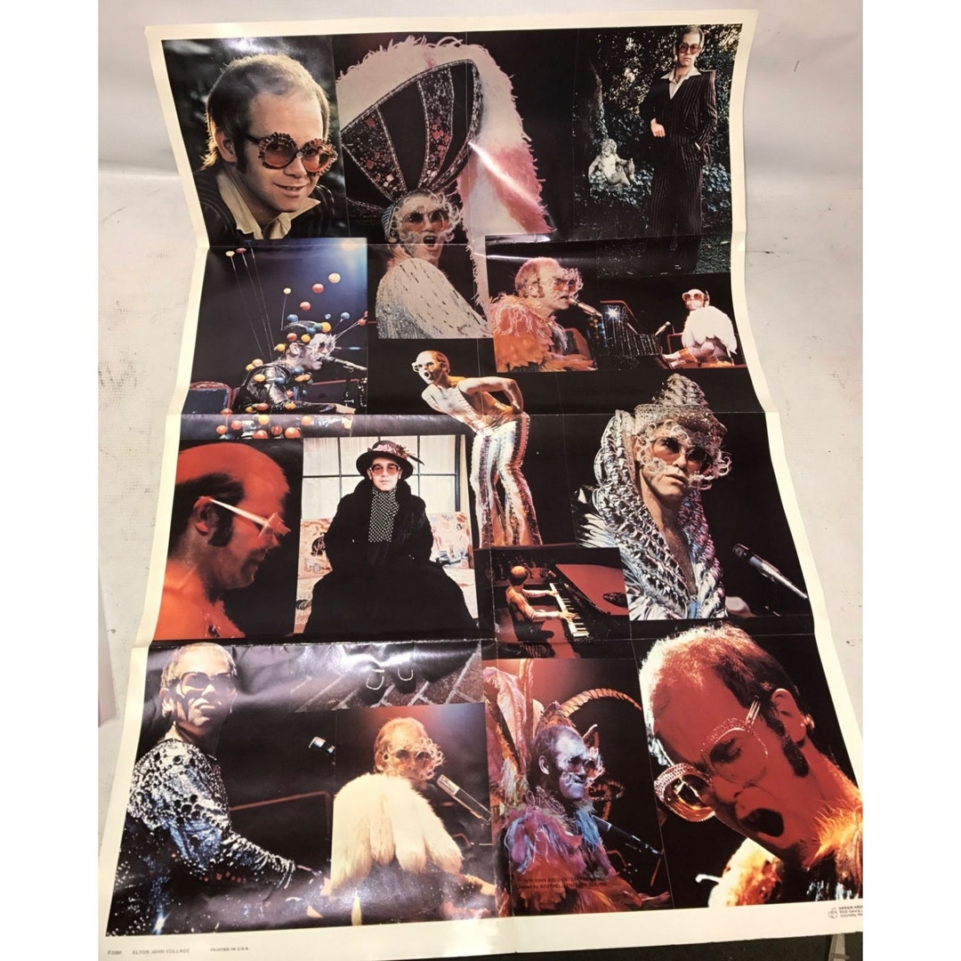 Vintage Elton John Music Poster Collectible About 34x22 Inches - Etsy