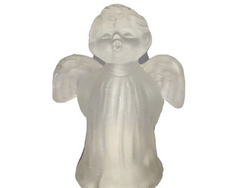 Crystal Clear Brand Whistling Child Angel Frosted Crystal Kerzenhalter - ca. 5" groß. Guter Zustand (siehe Fotos)