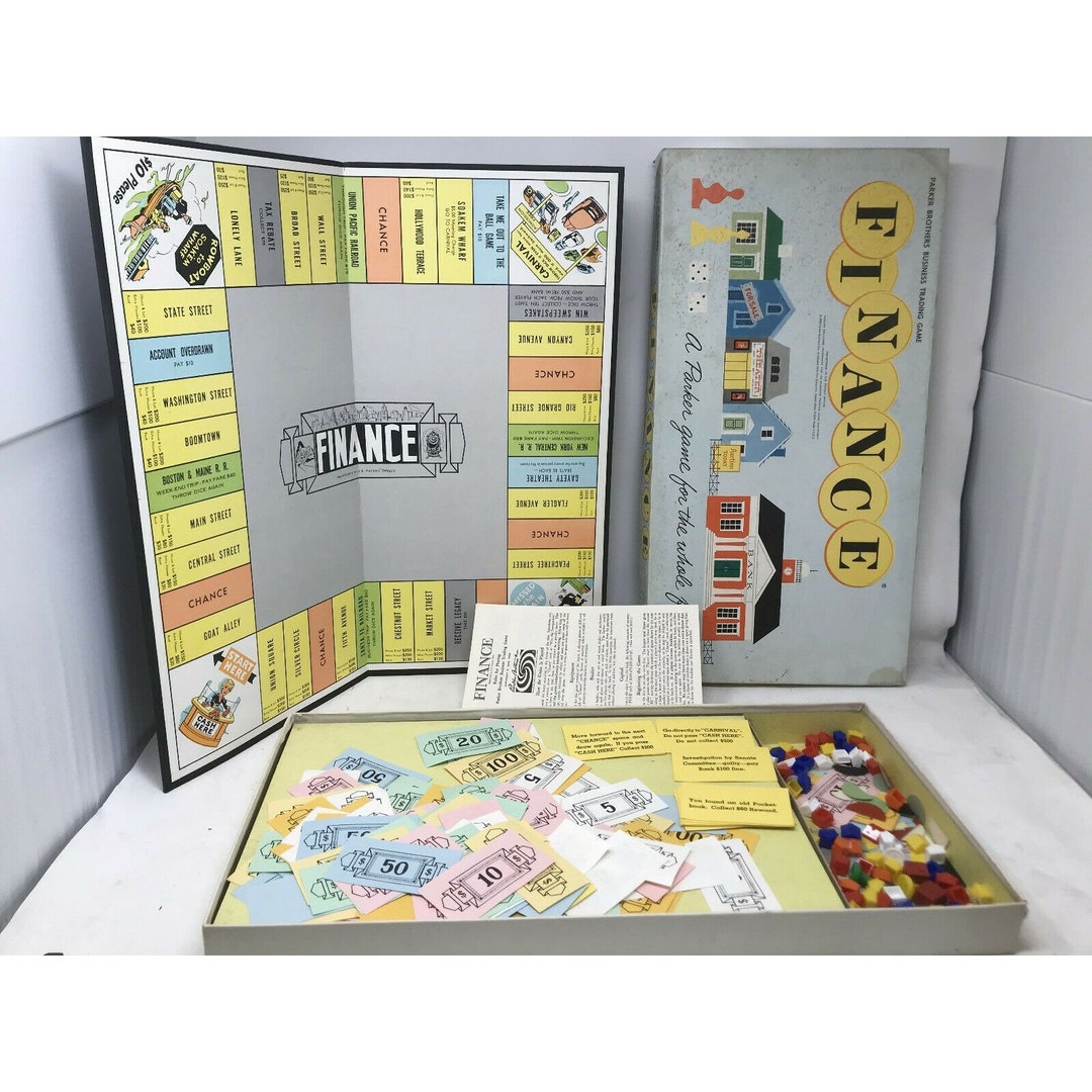 FINANCE Board GAME Parker Brothers 1958 Business Trading Family Etsy