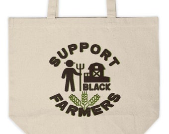 Canvas Shopping Bag | Support Farmers Tote Bag | Gifts for Black Vegans | Black African American Gifts for Her | Gifts for Boyfriend