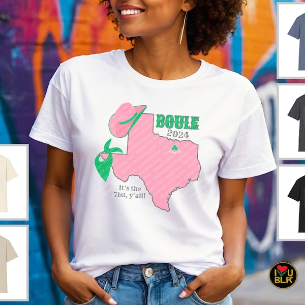 Boule 2024 T-shirt |  Sorority Dallas Texas Summer '24 | Green Pink Convention Tee | Soror Biennial Souvenir D9 Greek Shirt