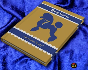 Sorority Blue & Gold Pretty Poodles Hardcover Journal | Sorority Line Sister Soror Personalized Notebook | Divine Crossing Initiate Gift