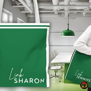 Link Name Chapter Green Custom Tote Bag | Personalized Women Service Organization Inc Chapter Convention Handbag | Member Friendship Gift