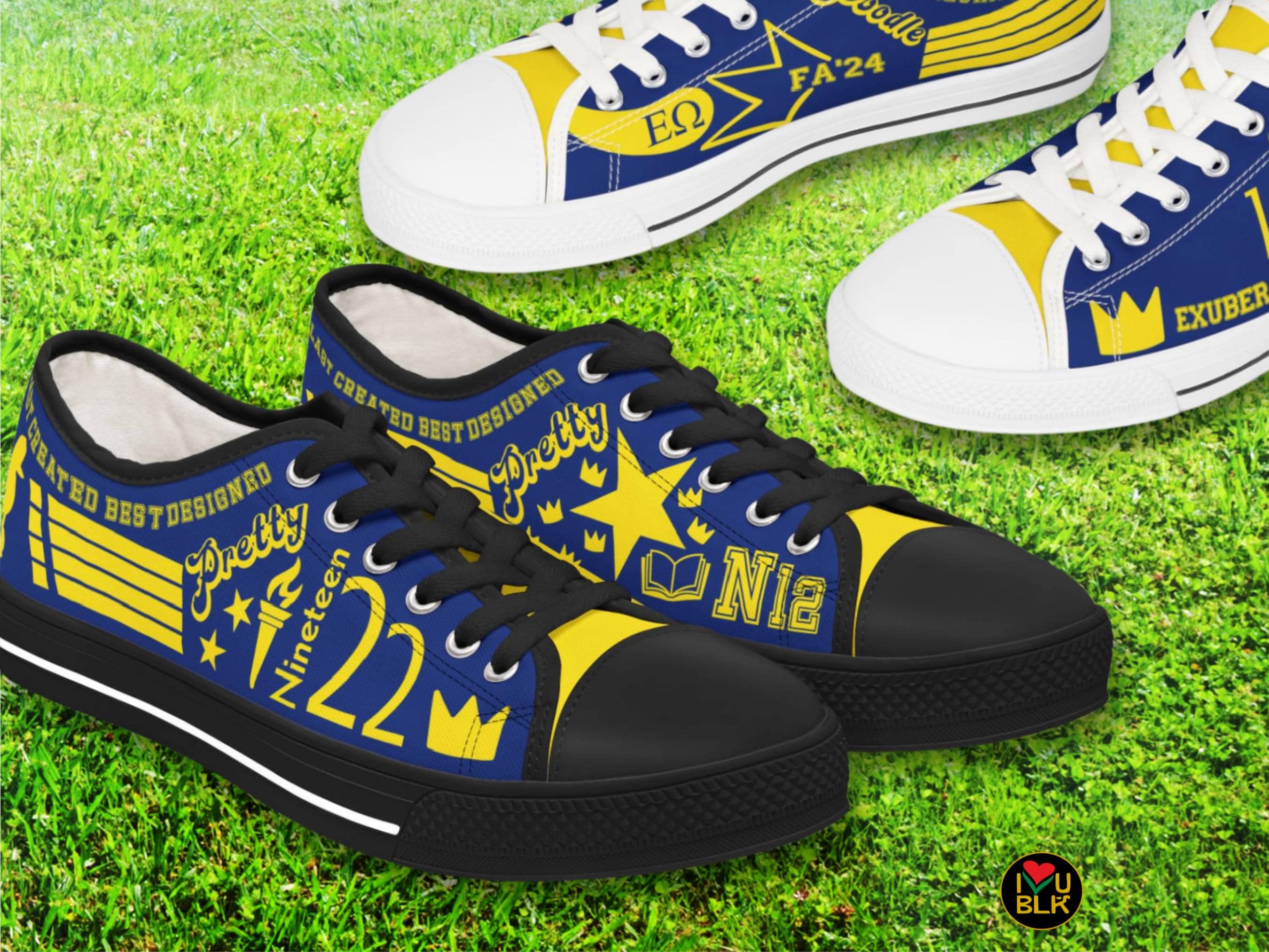 Royal Blue and Yellow Shoes - Etsy