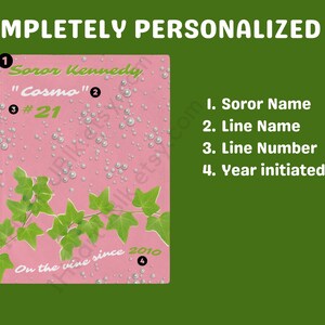 Custom Sorority Pink Blanket Personalized Gift Throw Green Leaf Decor Bedding Bedspread Paraphernalia Initiation Gift Soror Keepsake image 4