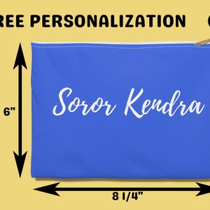 Blue Soror Cosmetics Bag Personalized Sorority Gifts D9 Greek Crossing Gifts Probate Initiation Present Welcome to the Sisterhood image 4