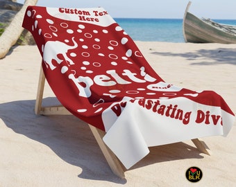 Red Custom Beach Towel for Sorority Women | Red & White Personalized Gifts and Paraphernalia | Line Reunion Vacation | Soror Girls Trip