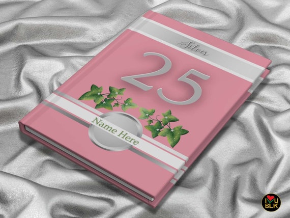 Silver Hardcover Pink Journal | Soror Notebook | Star Sorority Journal | 25 Years Soror | Sorority Anniversary Gifts | 25th Year Book