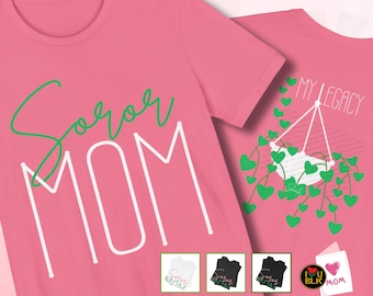 Soror Mom Shirt | Sorority Mother T-Shirt | D9 Greek Legacy Pride Green Pink Tee | Special Mother's Day Gift