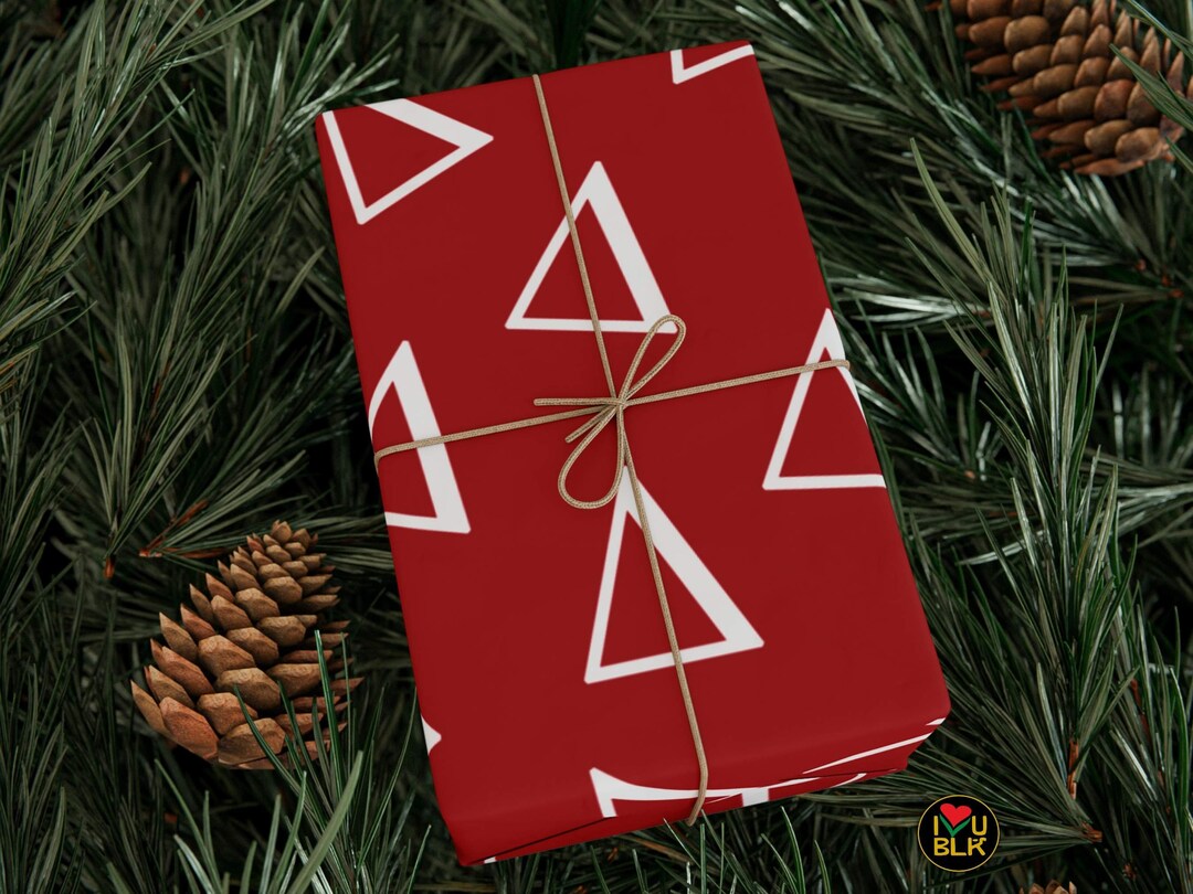 Red Delta Greek Letter Gift Wrap Paper Roll DST Gift Wrapping Sheet for Delta Sigma Theta Gifts