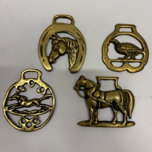 Vintage Horse Brass English Saddle Brass Medallions Equestrian Bridle - Sold individually
