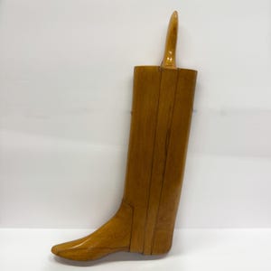 Vintage Wood Boot Form, Vintage Wooden Cobbler Boot Form - Riding Boot Primitve Decor Heavy Wood