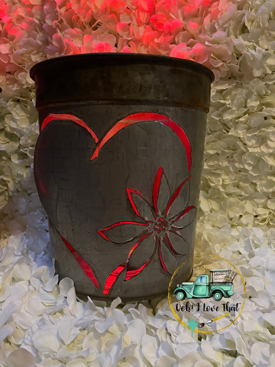 Vintage Sap Buckets Cut Metal Art Valentines Day Decor Etsy