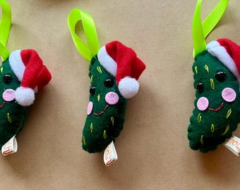 Set mit 3 Weihnachtsgurken Dekorationen