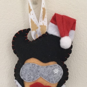 Elvis felt hand embroidered Christmas decoration
