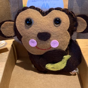 Monkey tooth fairy pillow, hand embroidered in Sydney, personalised