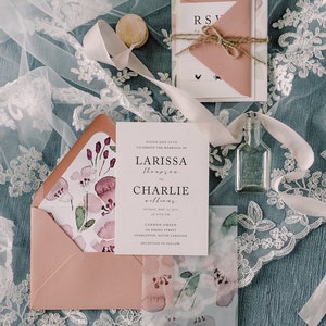 Watercolor Wedding Invitations, Wedding Invites, Bridal Invite, Custom Wedding Invite