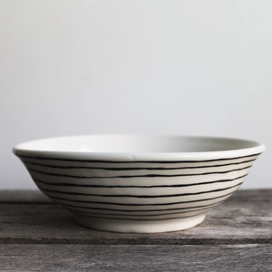 Bowl, Ceramic Bowl, Porcelain, Kitchen Decor, Porcelain Bowl, Pattern Bowl, PotteryWhite and Black Bowls image 3