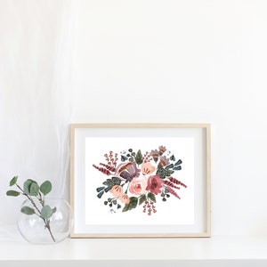 Watercolor Floral Print, Botanical Illustration, Nursery Wall Art, Nursery Decor, Floral Painting, Florals, Home Decor Wall Art,Floral Print