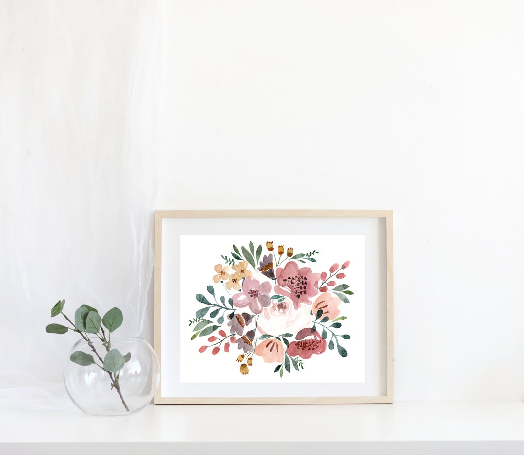 Watercolor Floral Print, Botanical Illustration, Nursery Wall Art ...
