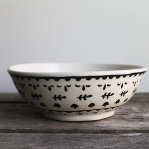 Bowl, Ceramic Bowl, Porcelain, Kitchen Decor, Porcelain Bowl, Pattern Bowl, PotteryWhite and Black Bowls image 5