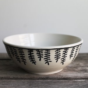 Bowl, Ceramic Bowl, Porcelain, Kitchen Decor, Porcelain Bowl, Pattern Bowl, PotteryWhite and Black Bowls image 4
