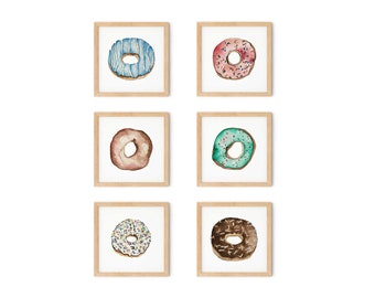 Donut Painting, Donut Illustration, Donut, Donut Watercolor, Coffee, Donut Print, Watercolor Print, Home Decor Print, Donut Watercolor Print