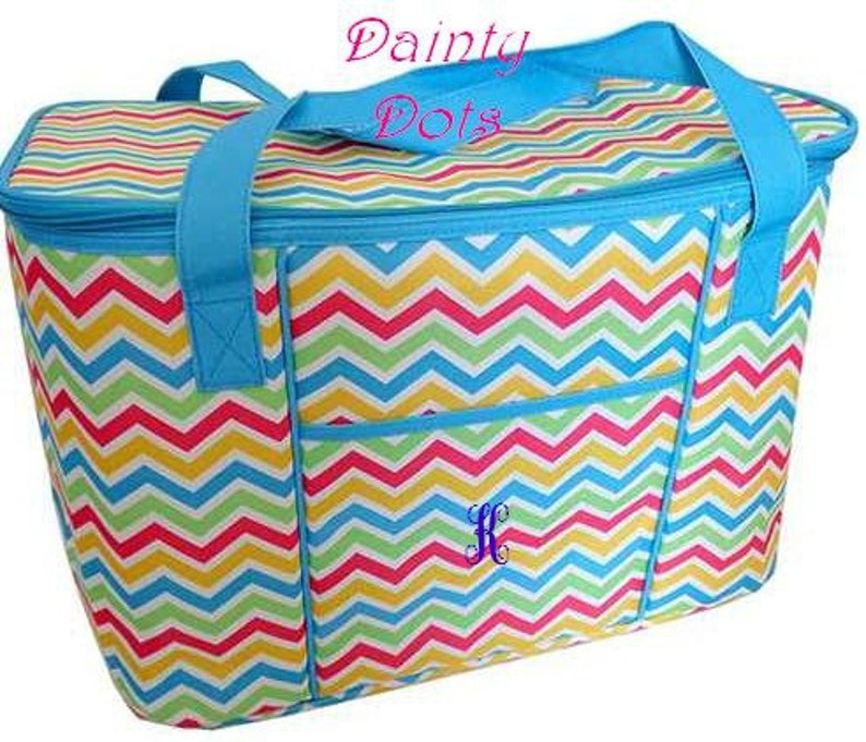 Pretty Chevron Food Bag Monogram Cooler Graduation Gift Insulated Bag| Monogram Picnic Bag