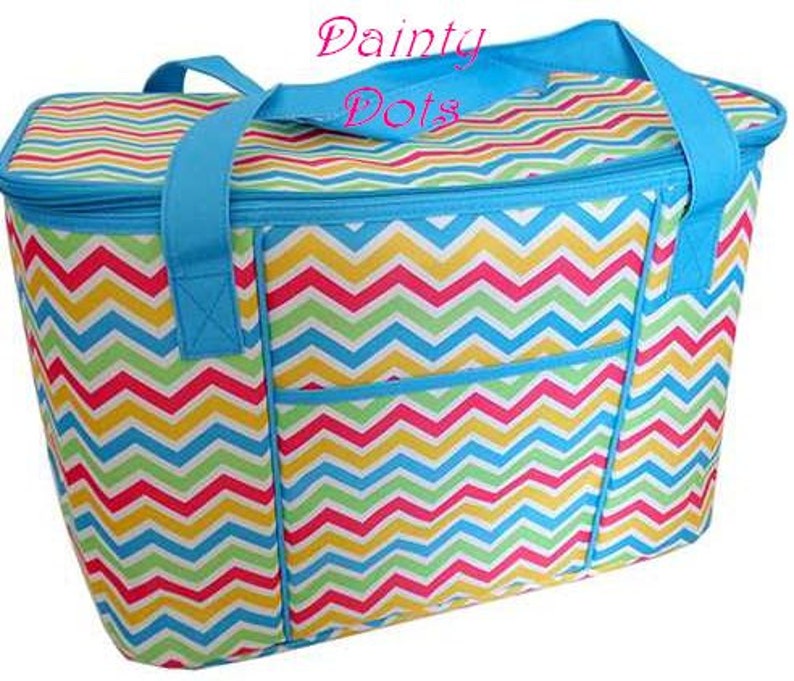 Pretty Chevron Food Bag Monogram Cooler Graduation Gift Insulated Bag| Monogram Picnic Bag