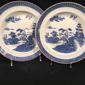 PR Booths Blue Willow Silicon China Made in 1925 10" Dinner Plates