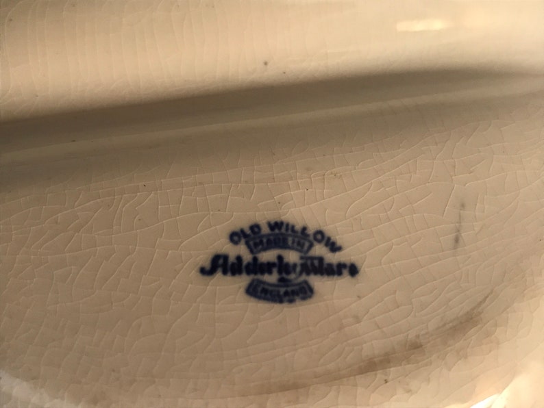 Vintage BLUE WILLOW Divided Relish Dish William Alsager Adderly 1929-1947