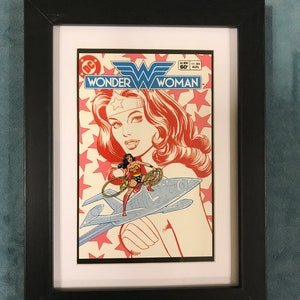 DC Comics Oprawiona i oprawiona pocztówka 6”x8” autorstwa Jose GarciaLopez WONDER WOMAN 1983