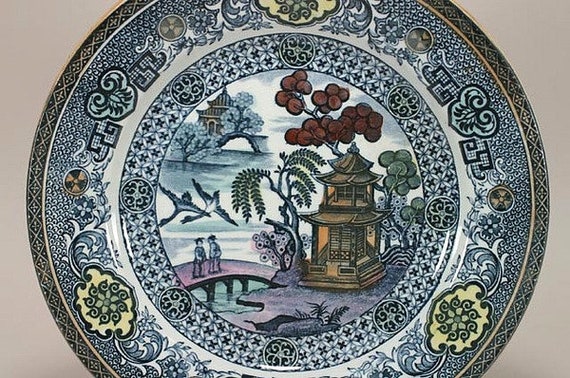 Vintage BLUE WILLOW Divided Relish Dish William Alsager Adderly 1929-1947