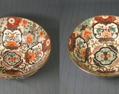 Outstanding Set of 2 Japanese Imari Nesting Bowls Heavy Gilding c.1880