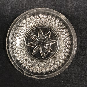Star Motif Cup Plate Flint Glass EAPG Boston Sandwich 1830-1840