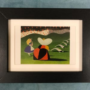 Cartolina con passepartout incorniciata Disney 6”x8” Alice nel paese delle meraviglie 1951 Regina di cuori