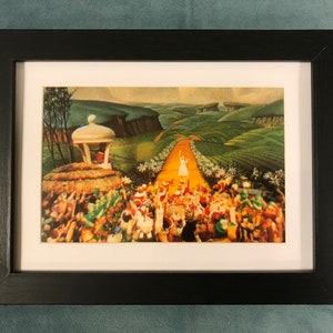 Wizard of Oz Framed & Matted Postcard Art Print 6”x8” Yellow Brick Road