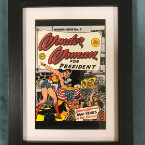 DC Comics Arte da cartolina incorniciata e arruffata Harry Peter WONDER WOMAN Per il presidente 1943