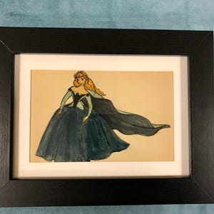 Carte postale Disney encadrée et passe-partout 6 x 20 cm La Belle au bois dormant 1959 Illustration par Marc Davis