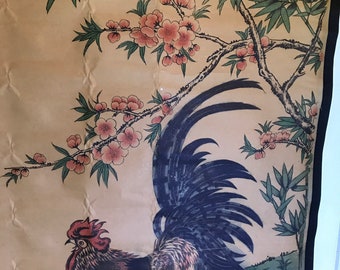 Vintage Chinese Haan onder Cherry Blossoms Scroll 26 1/2 &quot;x 60&quot;