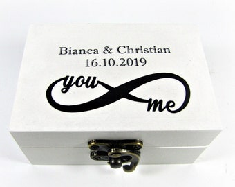 Infinity sign, Ring box, White box for rings, Custom ring box, Ceremony box, Wedding ring box, Rings Boxes, Wedding ring box Personalization