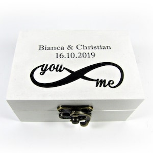 Infinity sign, Ring box, White box for rings, Custom ring box, Ceremony box, Wedding ring box, Rings Boxes, Wedding ring box Personalization