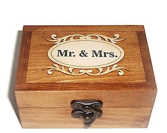 Boîte de bague de mariage, Wedding box, boîte porteur d’anneau, boîte à bijoux, boîte à bijoux en bois, boîte à bagues, fin Mr Mme boîte, mariée et le marié