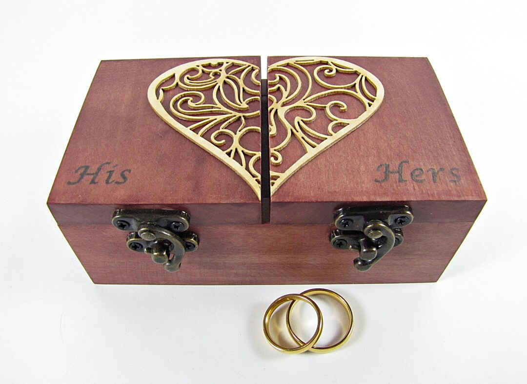Double Box Rings, Wedding Rings Boxes, Rustic Wedding Box, His and Hers — free download