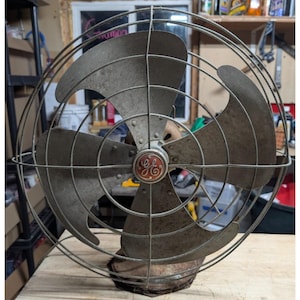 Vtg GE Vortalex General Electric FAN MODEL F12V163? 3 Speed Oscillating Works