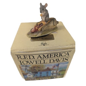 Schmid Corn Crib Mouse  RFD America Lowell Davis Signed 1989 Original Box Vtg